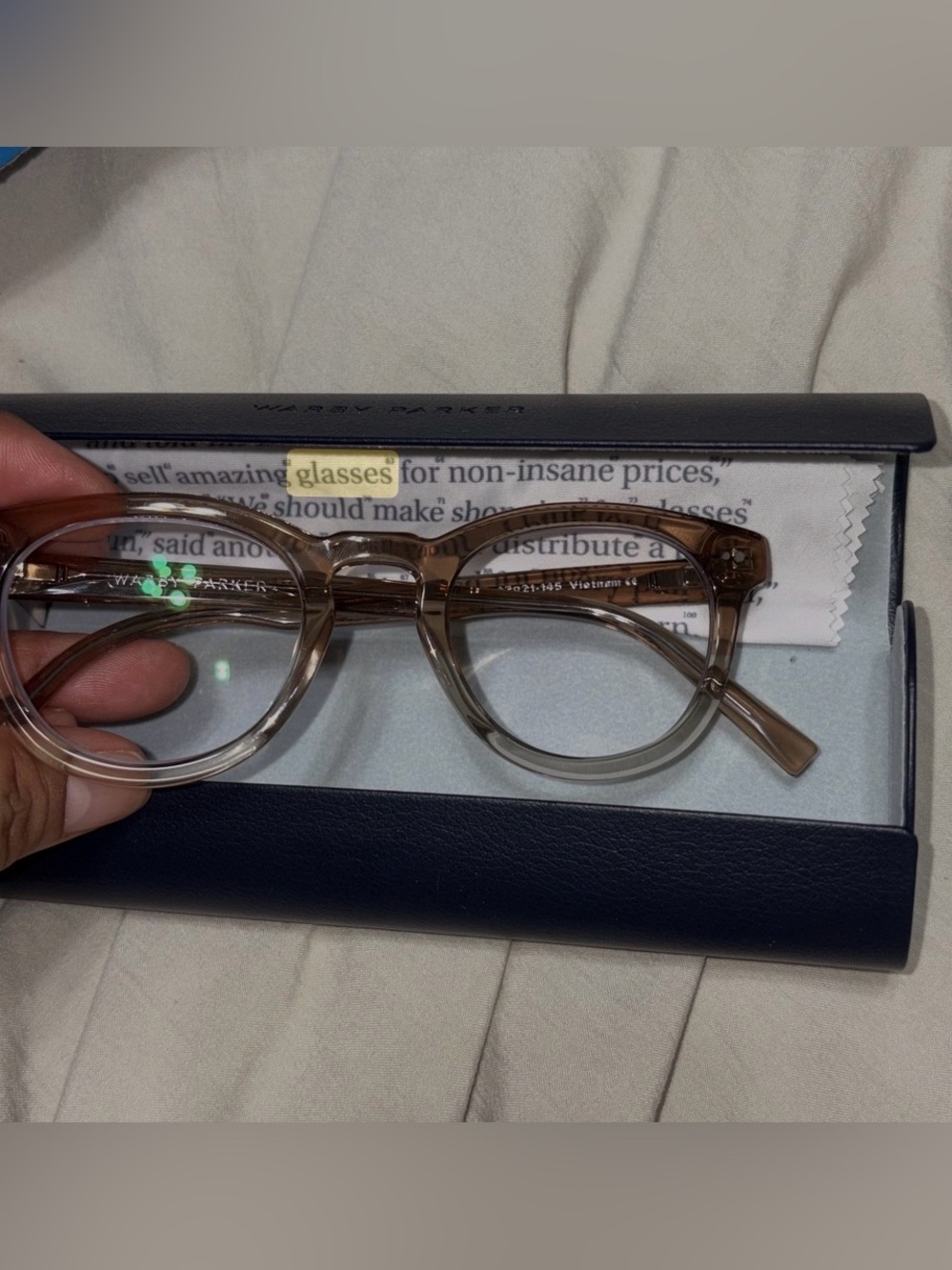 Warby Parker Ainsley Eyeglasses in Chai Crystal Fade – Size Medium (New / Unworn